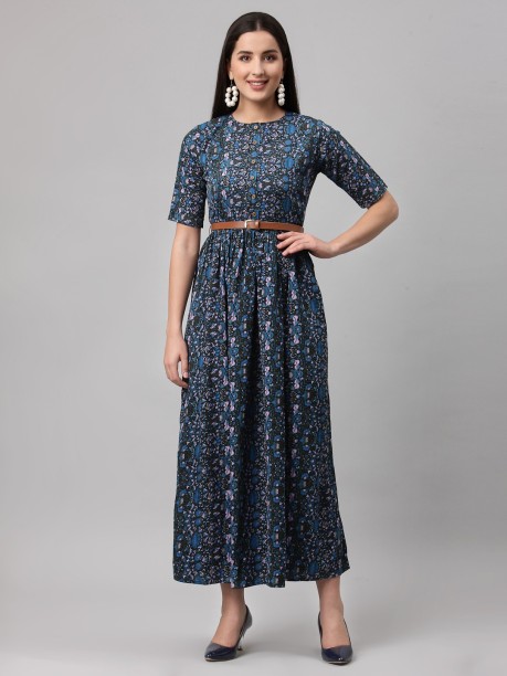 Blue Dresses - Buy Navy Blue Dresses Online at Best Prices In India |  Flipkart.com